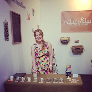 At artisanal LA in a branded dress