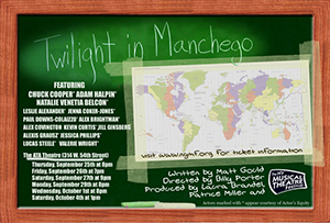 The postcard for the New York Musical Theatre festival show Twilight in Manchego (Back)