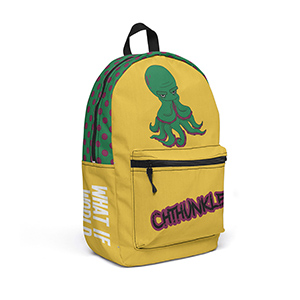 Yellow Chthunkle backpack available on Threadless