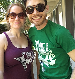 Karen and Eric in their early What If World t-shirts,